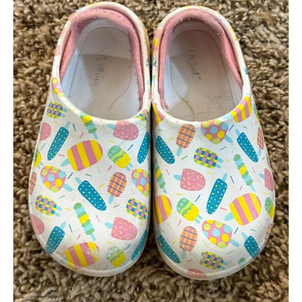 Cat & Jack Toddler Girl Water Shoes Pastel Colo red Popsicles Size 8